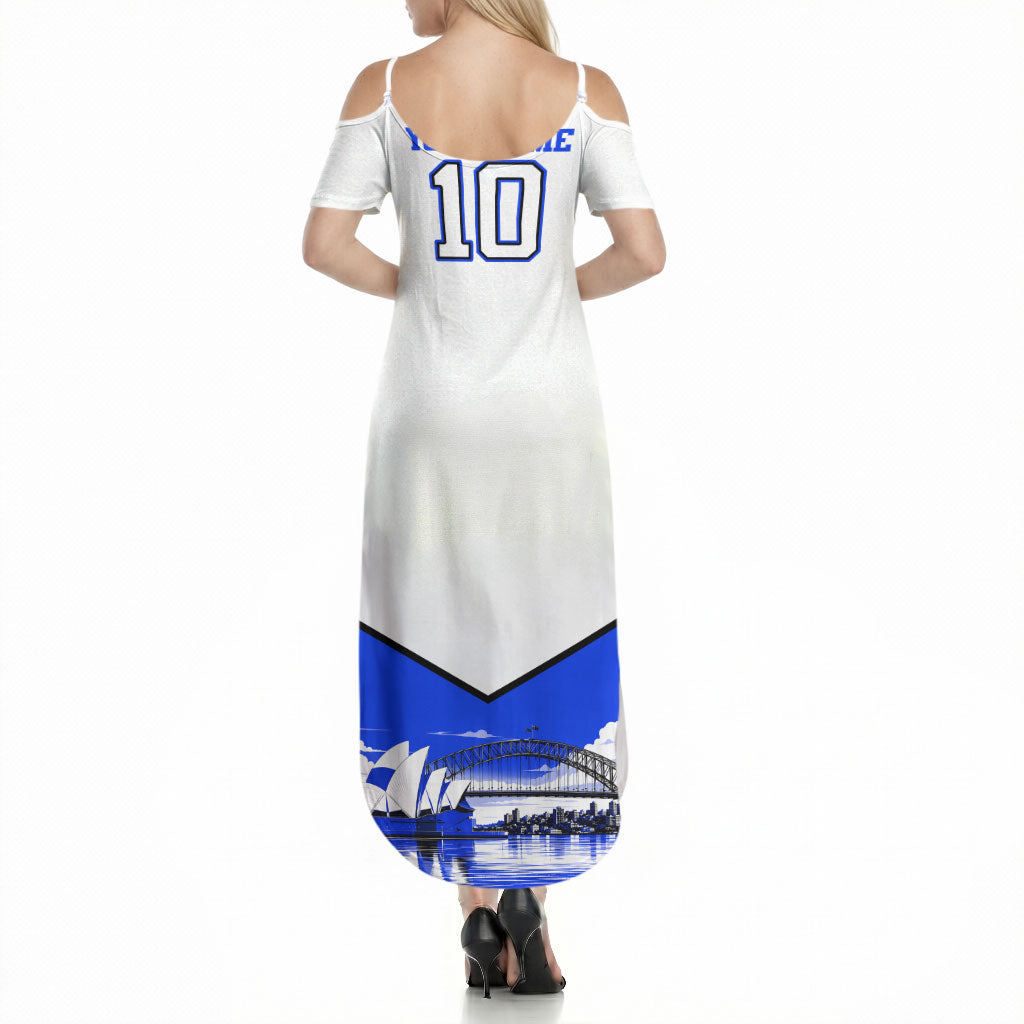 Personalised Canterbury Bankstown Bulldogs Summer Maxi Dress Rugby Mascot Sydney City Skyline
