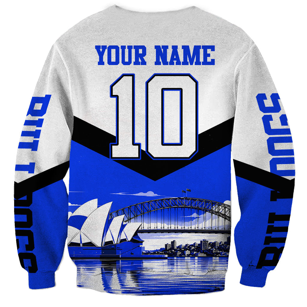 Personalised Canterbury Bankstown Bulldogs Sweatshirt Rugby Mascot Sydney City Skyline