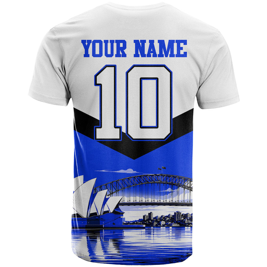 Personalised Canterbury Bankstown Bulldogs T Shirt Rugby Mascot Sydney City Skyline