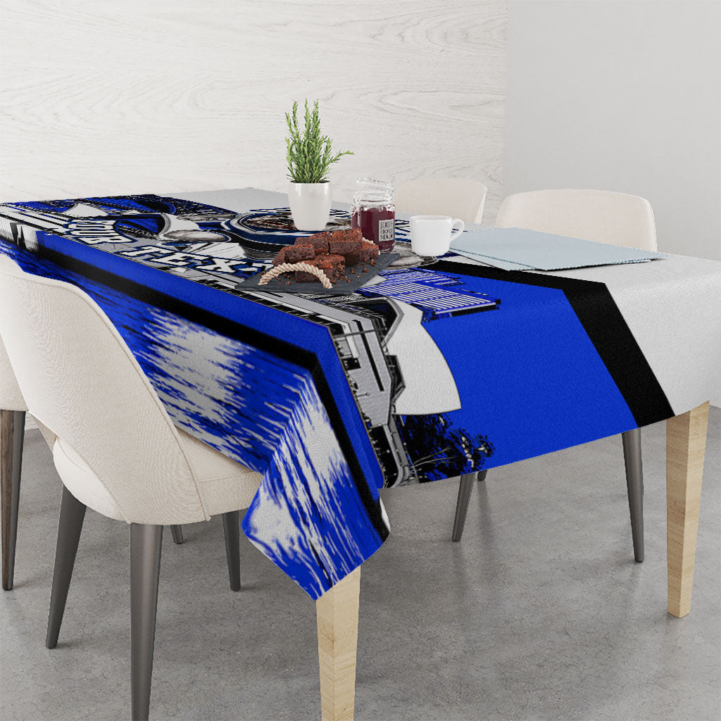 Personalised Canterbury Bankstown Bulldogs Tablecloth Rugby Mascot Sydney City Skyline