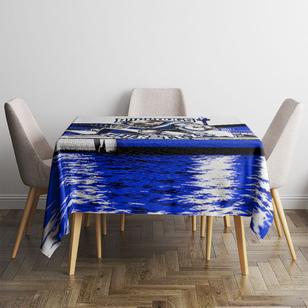 Personalised Canterbury Bankstown Bulldogs Tablecloth Rugby Mascot Sydney City Skyline