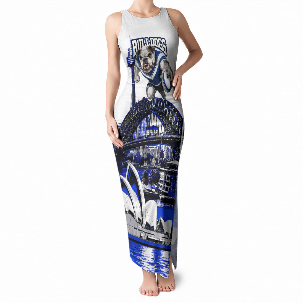 Personalised Canterbury Bankstown Bulldogs Tank Maxi Dress Rugby Mascot Sydney City Skyline
