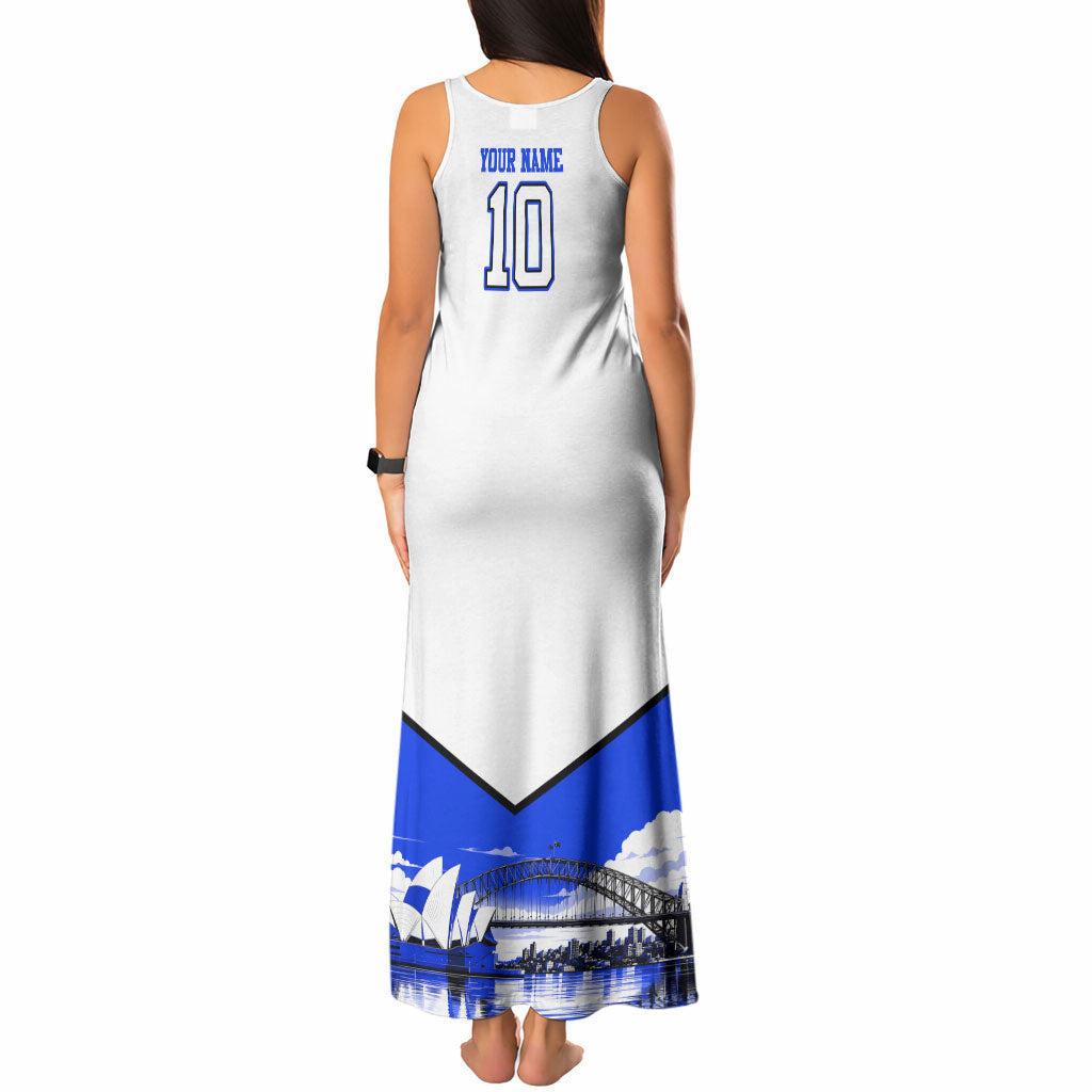 Personalised Canterbury Bankstown Bulldogs Tank Maxi Dress Rugby Mascot Sydney City Skyline