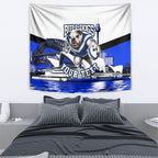 Personalised Canterbury Bankstown Bulldogs Tapestry Rugby Mascot Sydney City Skyline