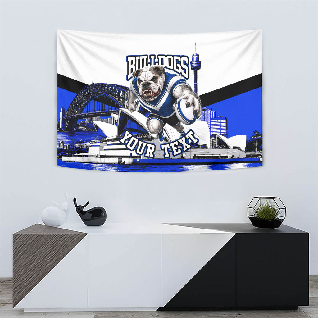 Personalised Canterbury Bankstown Bulldogs Tapestry Rugby Mascot Sydney City Skyline