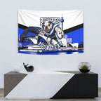Personalised Canterbury Bankstown Bulldogs Tapestry Rugby Mascot Sydney City Skyline