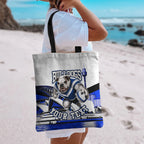 Personalised Canterbury Bankstown Bulldogs Tote Bag Rugby Mascot Sydney City Skyline