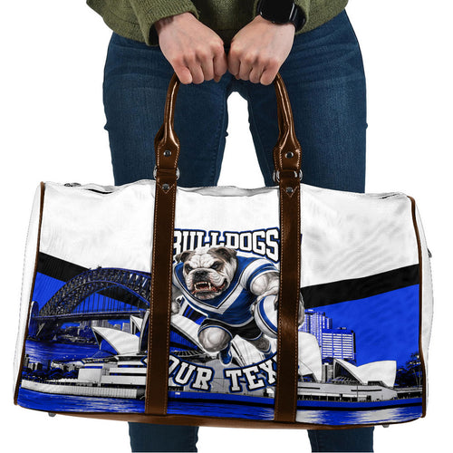 Personalised Canterbury Bankstown Bulldogs Travel Bag Rugby Mascot Sydney City Skyline