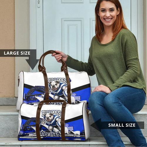 Personalised Canterbury Bankstown Bulldogs Travel Bag Rugby Mascot Sydney City Skyline