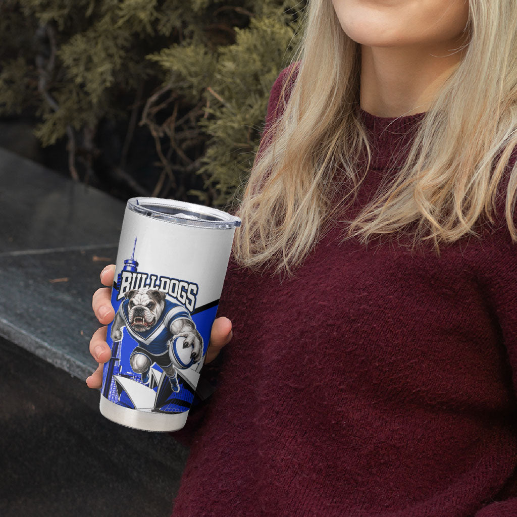 Personalised Canterbury Bankstown Bulldogs Tumbler Cup Rugby Mascot Sydney City Skyline
