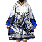 Personalised Canterbury Bankstown Bulldogs Wearable Blanket Hoodie Rugby Mascot Sydney City Skyline