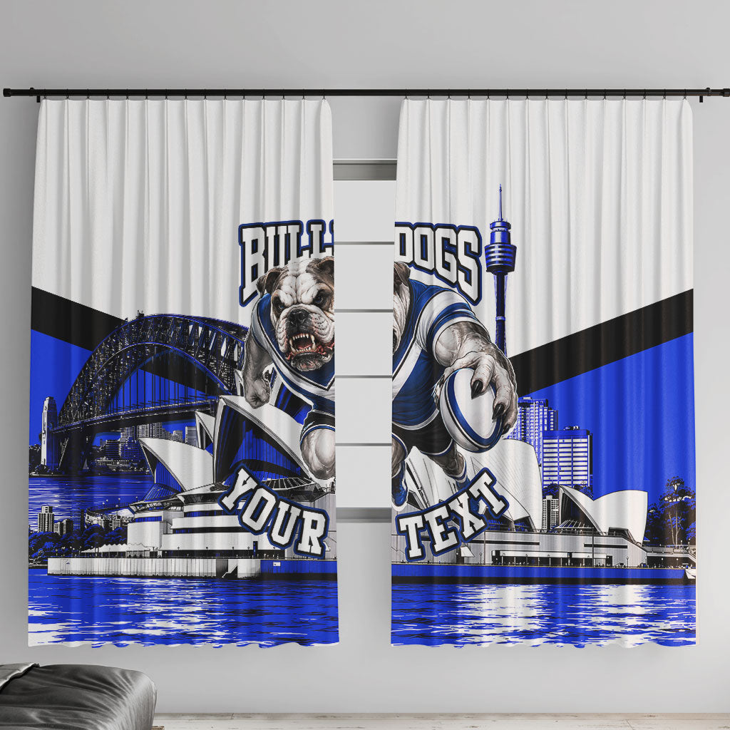 Personalised Canterbury Bankstown Bulldogs Window Curtain Rugby Mascot Sydney City Skyline