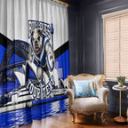 Personalised Canterbury Bankstown Bulldogs Window Curtain Rugby Mascot Sydney City Skyline