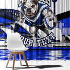 Personalised Canterbury Bankstown Bulldogs Window Curtain Rugby Mascot Sydney City Skyline