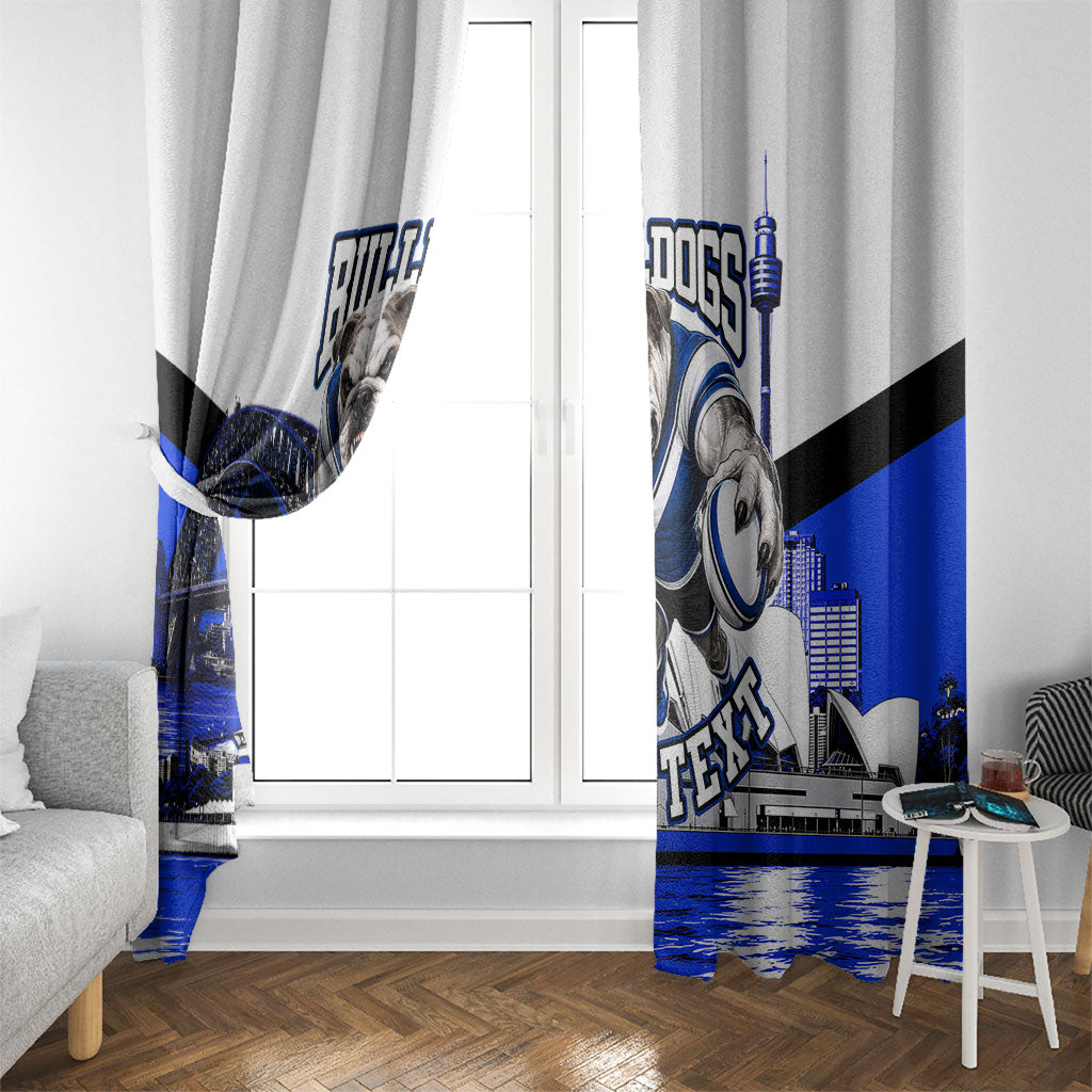 Personalised Canterbury Bankstown Bulldogs Window Curtain Rugby Mascot Sydney City Skyline