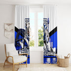 Personalised Canterbury Bankstown Bulldogs Window Curtain Rugby Mascot Sydney City Skyline