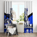 Personalised Canterbury Bankstown Bulldogs Window Curtain Rugby Mascot Sydney City Skyline