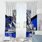 Personalised Canterbury Bankstown Bulldogs Window Curtain Rugby Mascot Sydney City Skyline