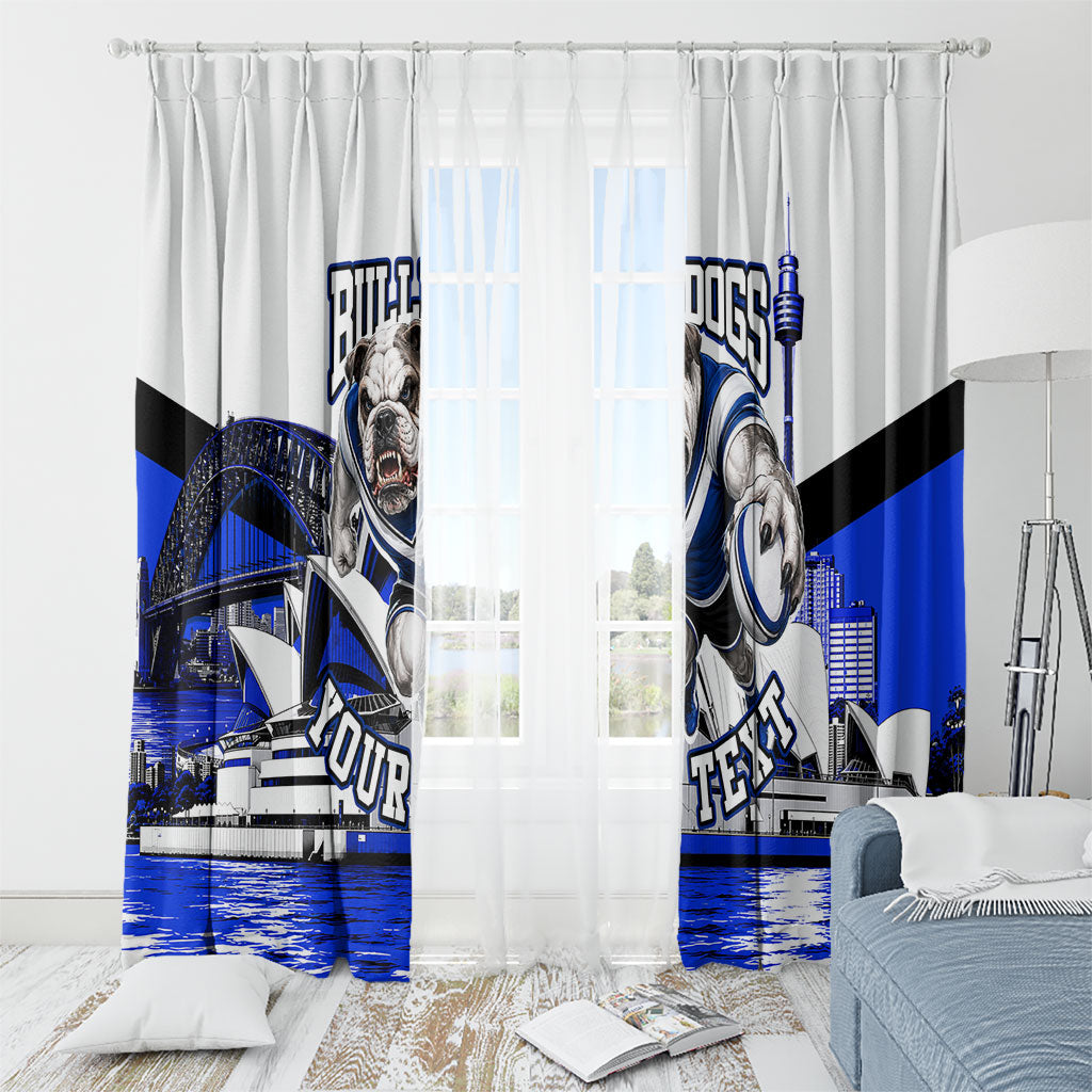 Personalised Canterbury Bankstown Bulldogs Window Curtain Rugby Mascot Sydney City Skyline