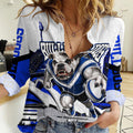 Personalised Canterbury Bankstown Bulldogs Women Casual Shirt Rugby Mascot Sydney City Skyline