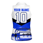 Personalised Canterbury Bankstown Bulldogs Women Sleeveless Polo Shirt Rugby Mascot Sydney City Skyline