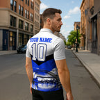 Personalised Canterbury Bankstown Bulldogs Zipper Polo Shirt Rugby Mascot Sydney City Skyline