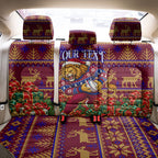 Personalized Brisbane Lions Christmas Back Car Seat Cover Australian Football Mascot - Ugly Xmas Pattern Festive
