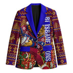 Personalized Brisbane Lions Christmas Blazer Australian Football Mascot - Ugly Xmas Pattern Festive
