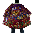 Personalized Brisbane Lions Christmas Cloak Australian Football Mascot - Ugly Xmas Pattern Festive