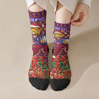 Personalized Brisbane Lions Christmas Crew Socks Australian Football Mascot - Ugly Xmas Pattern Festive