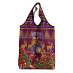 Personalized Brisbane Lions Christmas Grocery Bag Australian Football Mascot - Ugly Xmas Pattern Festive