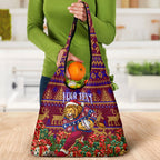 Personalized Brisbane Lions Christmas Grocery Bag Australian Football Mascot - Ugly Xmas Pattern Festive