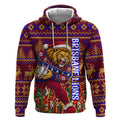 Personalized Brisbane Lions Christmas Hoodie Australian Football Mascot - Ugly Xmas Pattern Festive