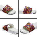 Personalized Brisbane Lions Christmas Slide Sandals Australian Football Mascot - Ugly Xmas Pattern Festive