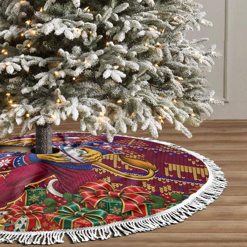 Brisbane Lions Christmas Tree Skirt Australian Football Mascot - Ugly Xmas Pattern Festive