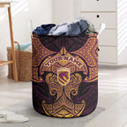 Personalized Brisbane Broncos Laundry Basket Polynesian Tribal Pattern Style