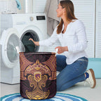 Personalized Brisbane Broncos Laundry Basket Polynesian Tribal Pattern Style