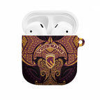 Personalized Brisbane Broncos AirPods Case Polynesian Tribal Pattern Style