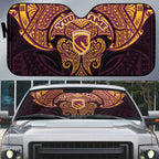 Personalized Brisbane Broncos Auto Sun Shade Polynesian Tribal Pattern Style
