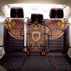 Personalized Brisbane Broncos Back Car Seat Cover Polynesian Tribal Pattern Style