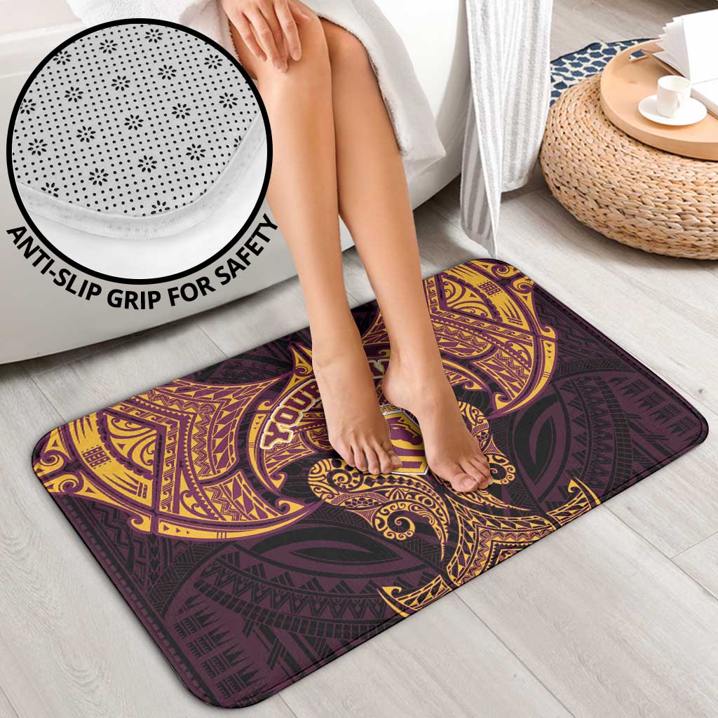 Personalized Brisbane Broncos Bathroom Set Polynesian Tribal Pattern Style