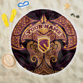 Personalized Brisbane Broncos Beach Blanket Polynesian Tribal Pattern Style