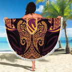 Personalized Brisbane Broncos Beach Blanket Polynesian Tribal Pattern Style