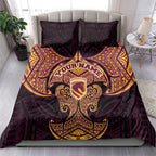 Personalized Brisbane Broncos Bedding Set Polynesian Tribal Pattern Style