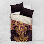 Personalized Brisbane Broncos Bedding Set Polynesian Tribal Pattern Style