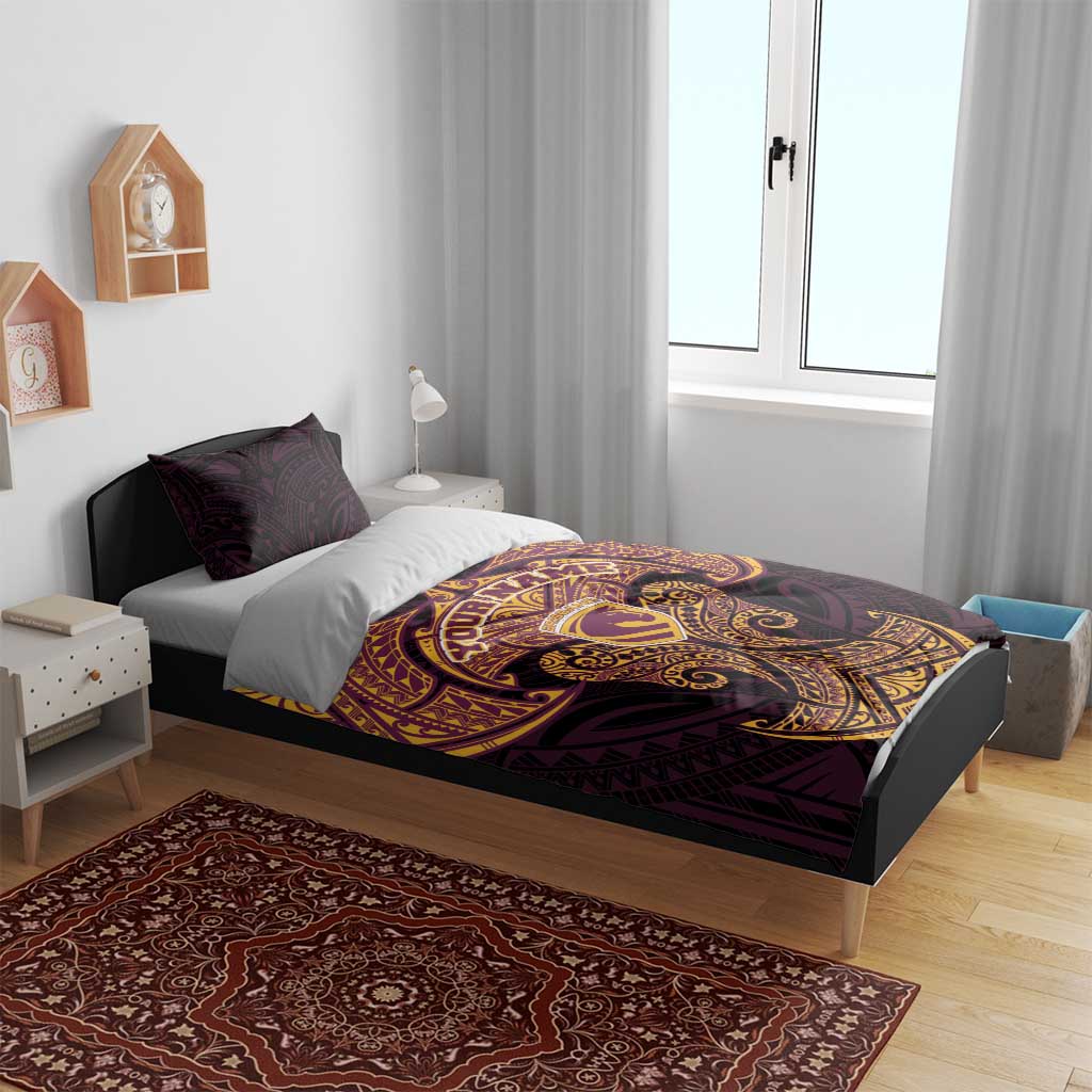 Personalized Brisbane Broncos Bedding Set Polynesian Tribal Pattern Style