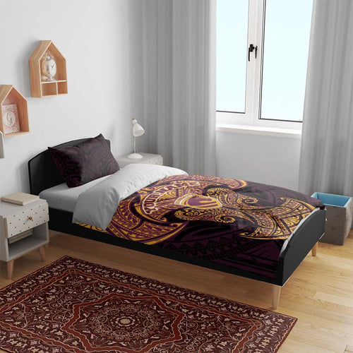 Personalized Brisbane Broncos Bedding Set Polynesian Tribal Pattern Style