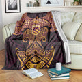 Personalized Brisbane Broncos Blanket Polynesian Tribal Pattern Style