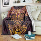 Personalized Brisbane Broncos Blanket Polynesian Tribal Pattern Style