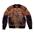 Personalized Brisbane Broncos Bomber Jacket Polynesian Tribal Pattern Style